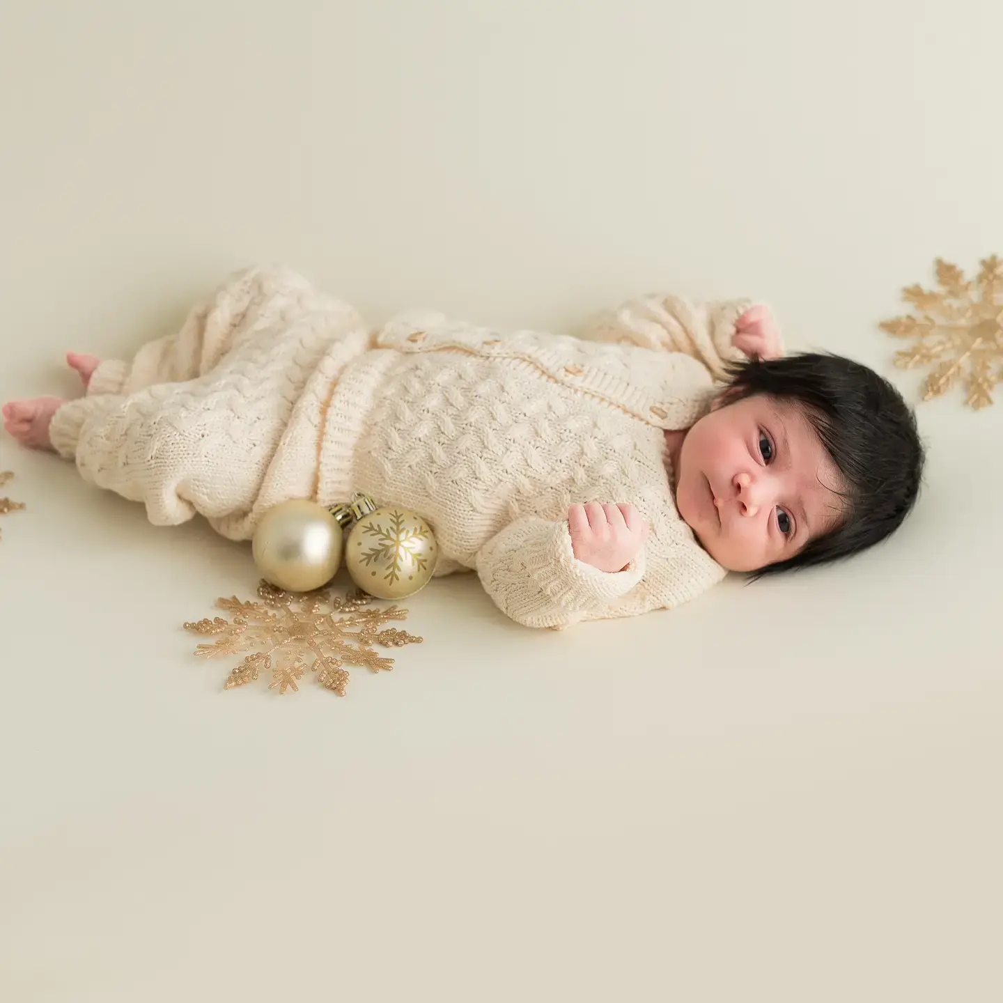 Cable Knit Jacket and Pant Set Ecru