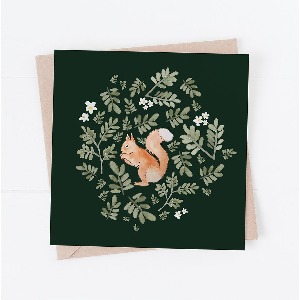 Squirrel Blank Greeting Card Samantha Hall