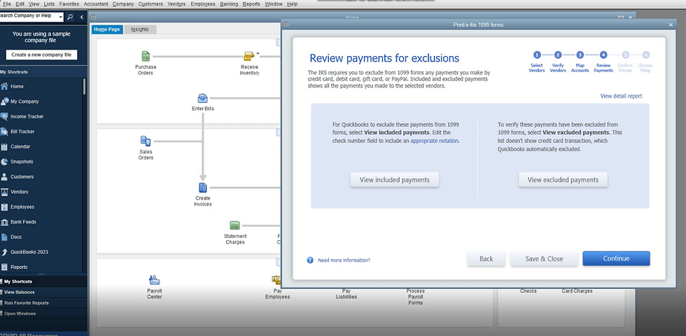review your payments and identify what is included and excluded for your 1099 vendors