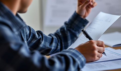 report writing only hands and reports in the image.jpg