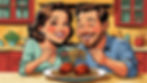 Cartoon of Two people with two meatballs
