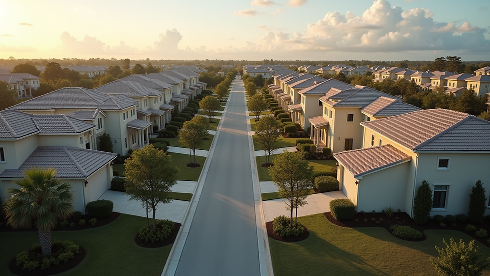 High angle view of a Naples neighborhood with new developments