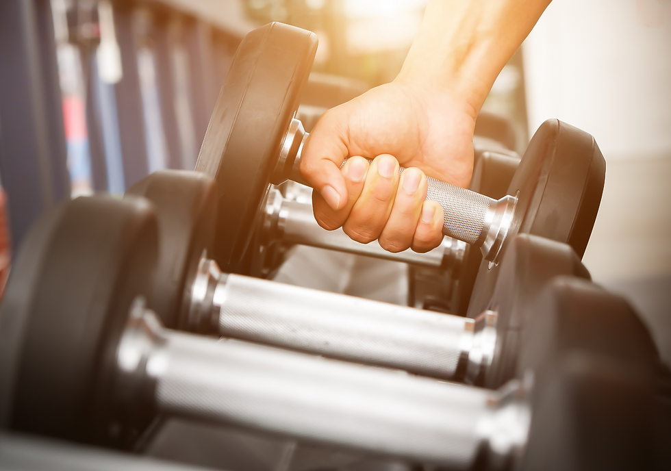 Image of hand with weights