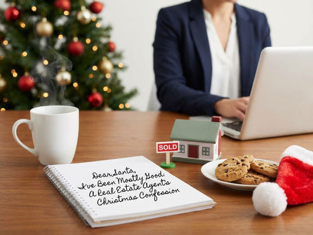 Image of real estate agent on Christmas