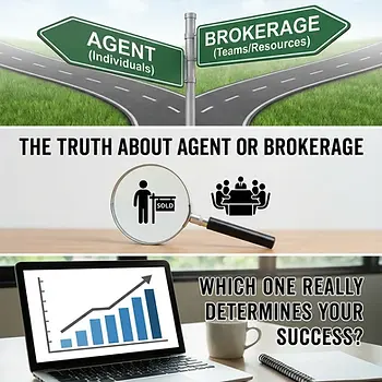 Sign showing agent vs. brokerage