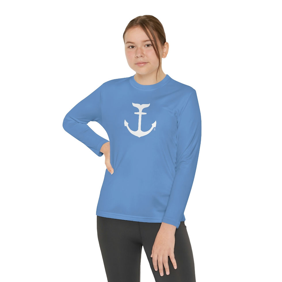 Thumbnail: White Anchor Youth Long Sleeve Competitor Tee