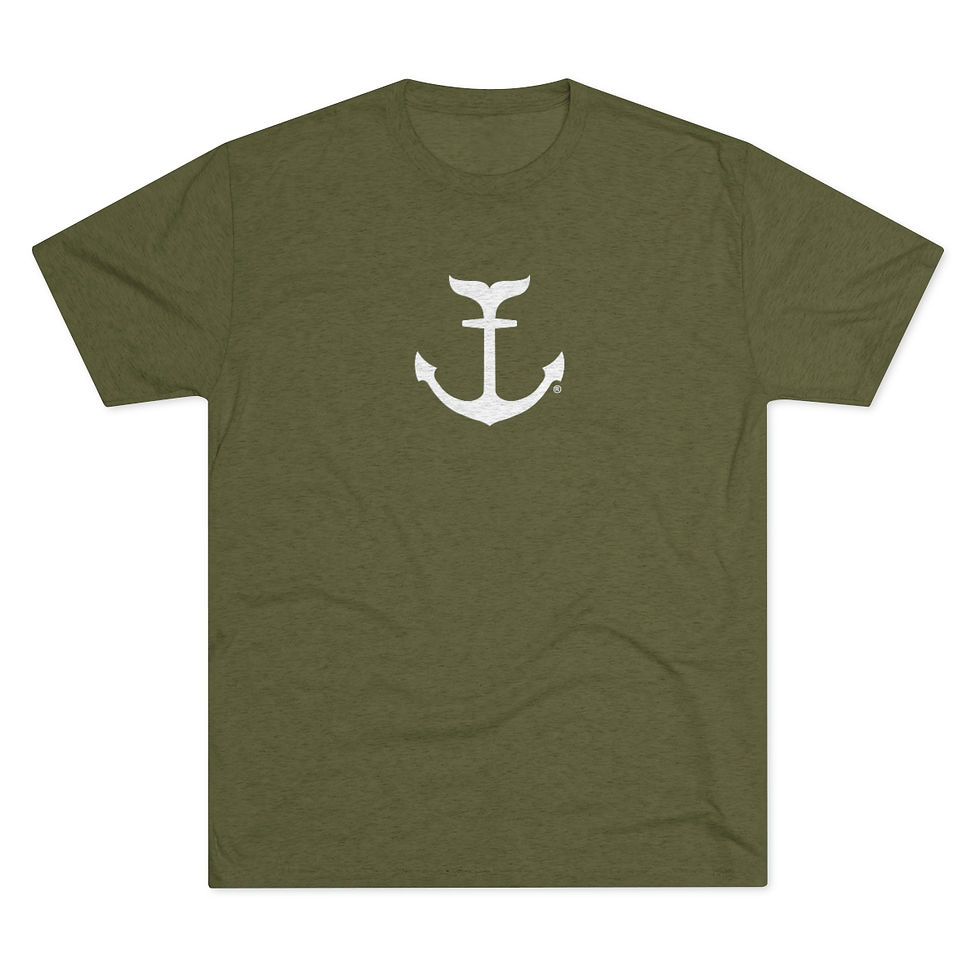 Thumbnail: Classic White Anchor Unisex Tri-Blend Crew Tee