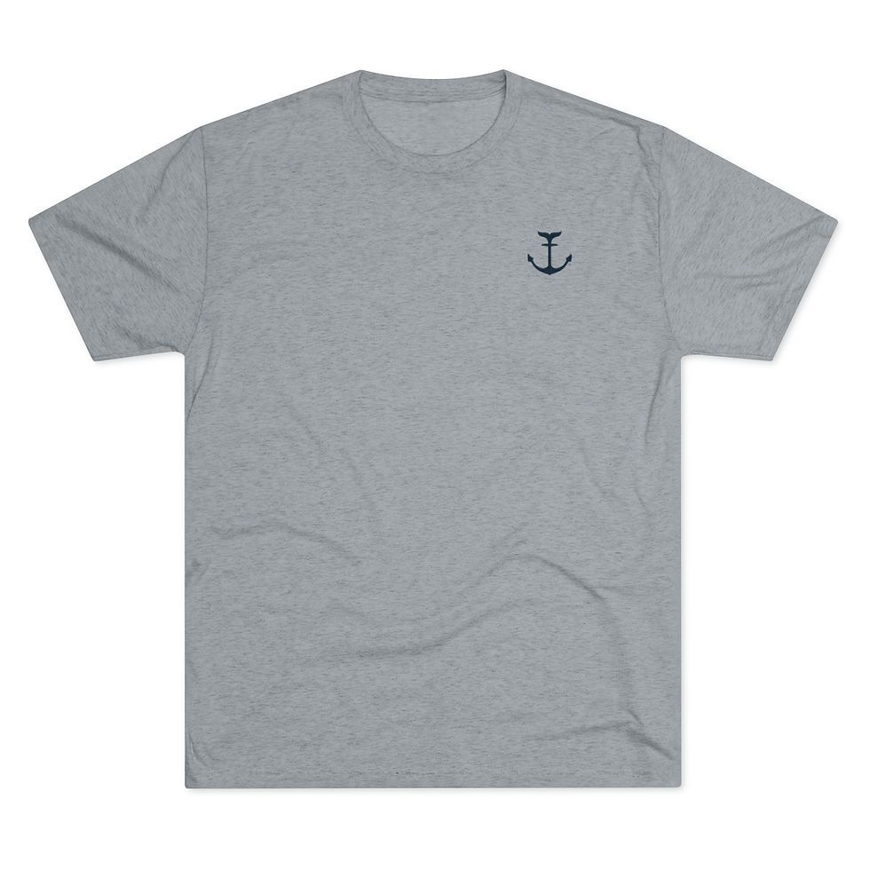 Thumbnail: Hampton TC Navy Anchor Unisex Tri-Blend Crew Tee