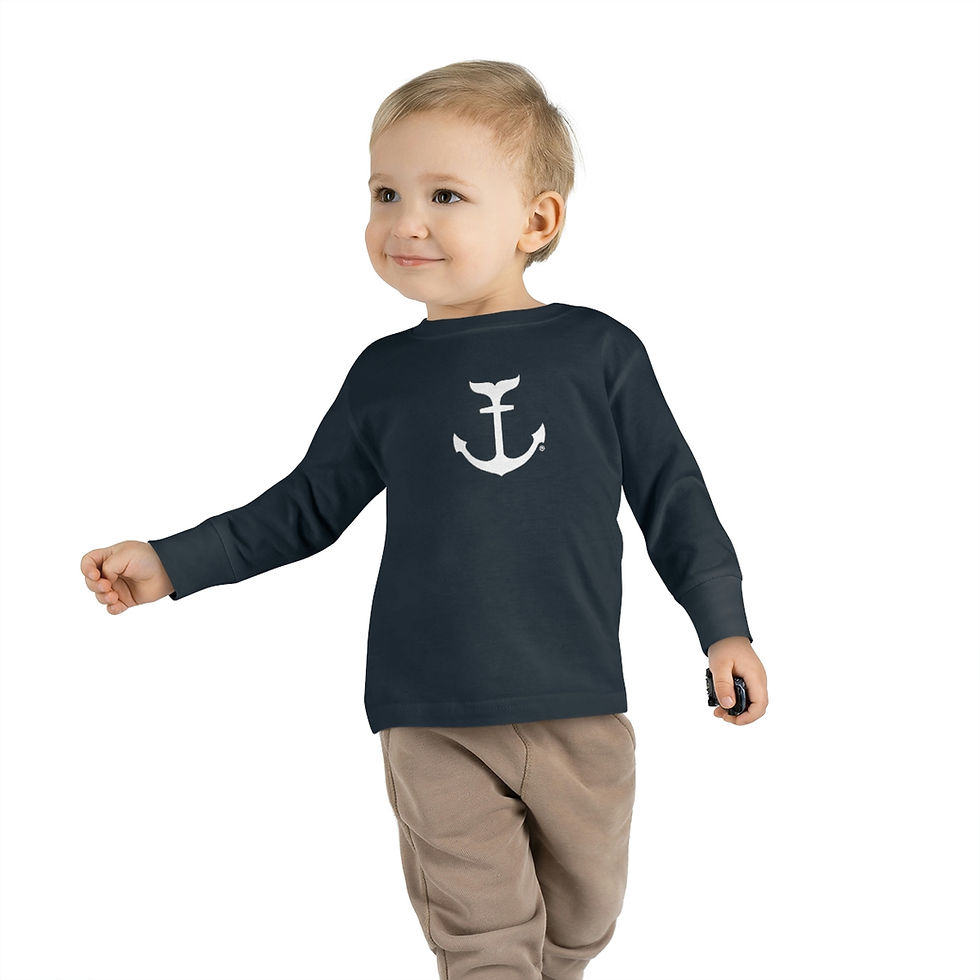 Thumbnail: White Anchor Toddler Long Sleeve Tee