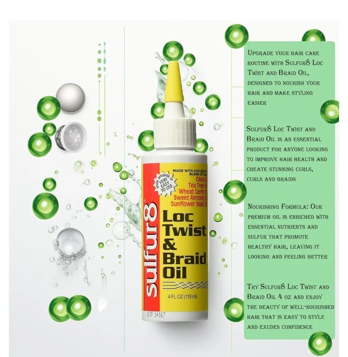 Sulfur 8 Loc Twist And Braid Oil 4 OZ