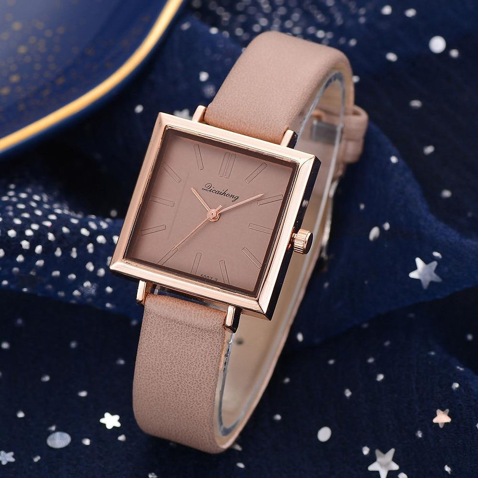 Thumbnail: Square Women Bracelet Watch Contracted Leather Crystal WristWatches