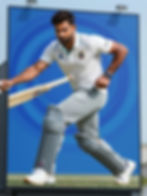 Cricketer on billboard, sports collaboration
