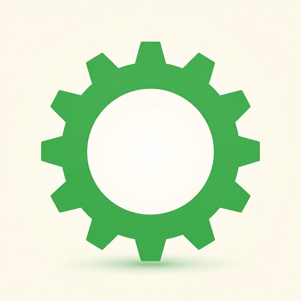 Green gear representing business solutions