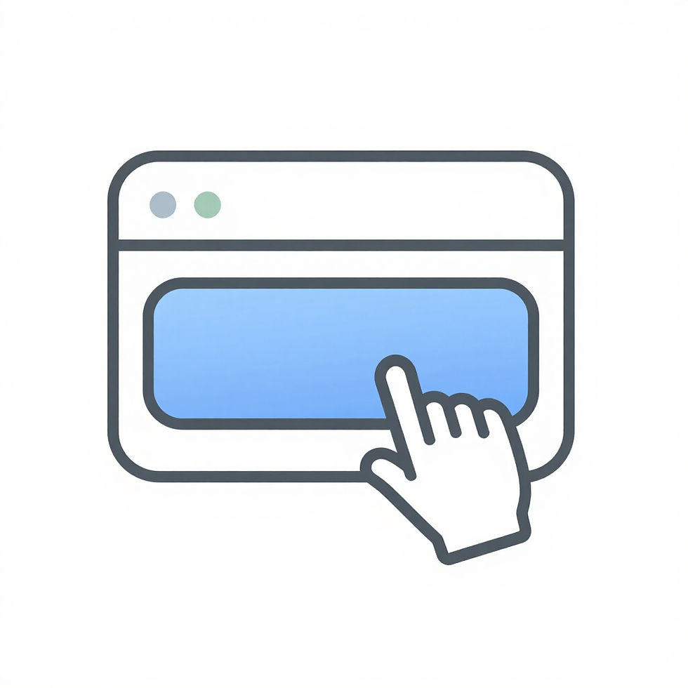 Hand cursor clicking a website button