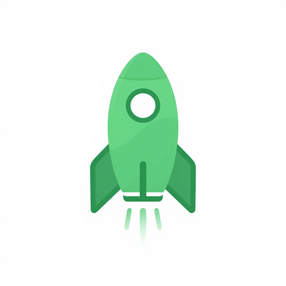 Green rocket launching for Creative Design & Advertising Services