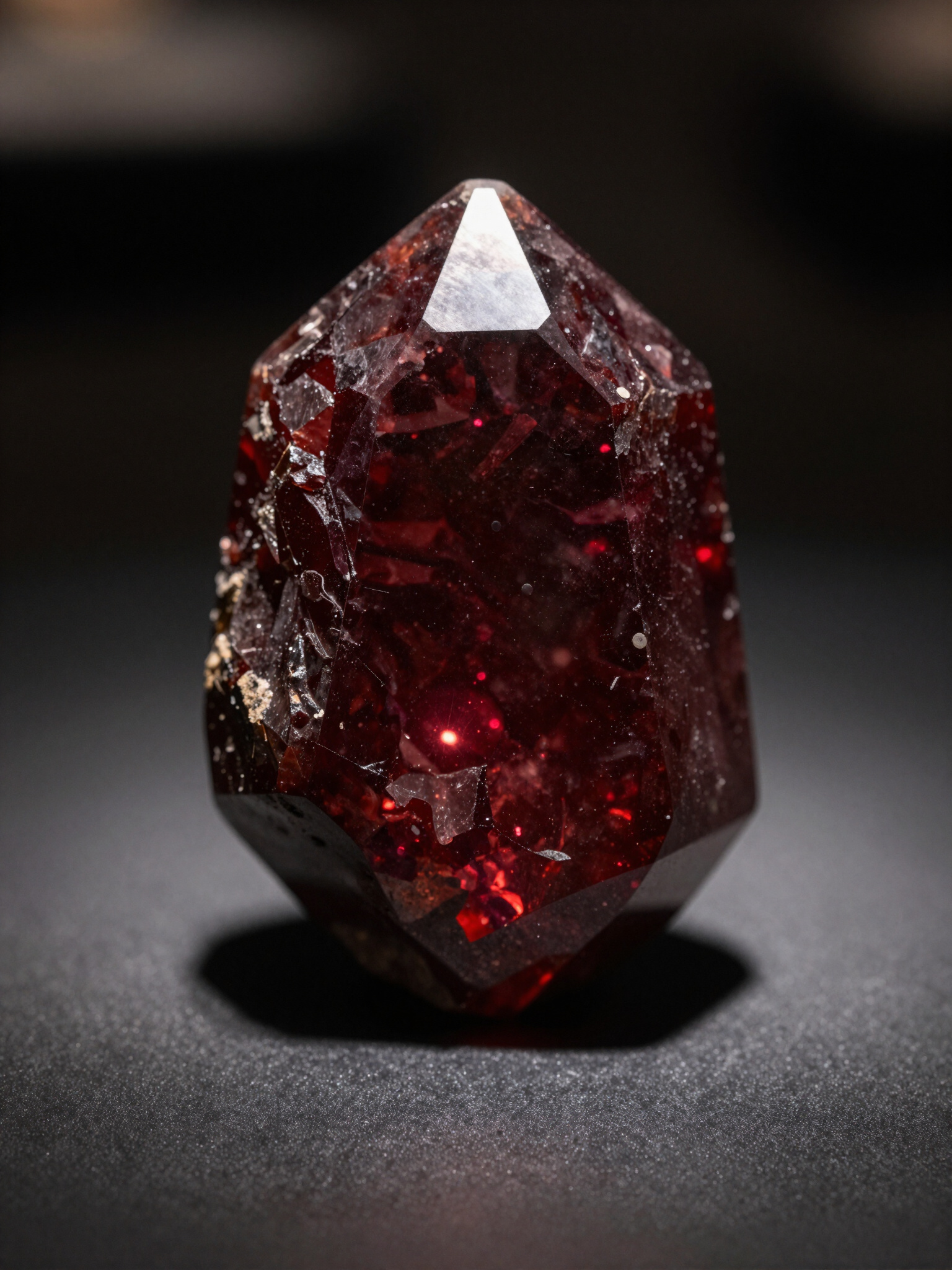 macro gemstone photography of red beryl