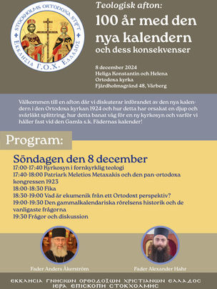 Teologisk afton i Vårberg 8 dec