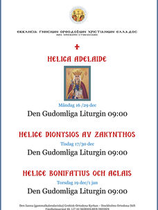 Extra liturgier i Vårberg för kommande vecka