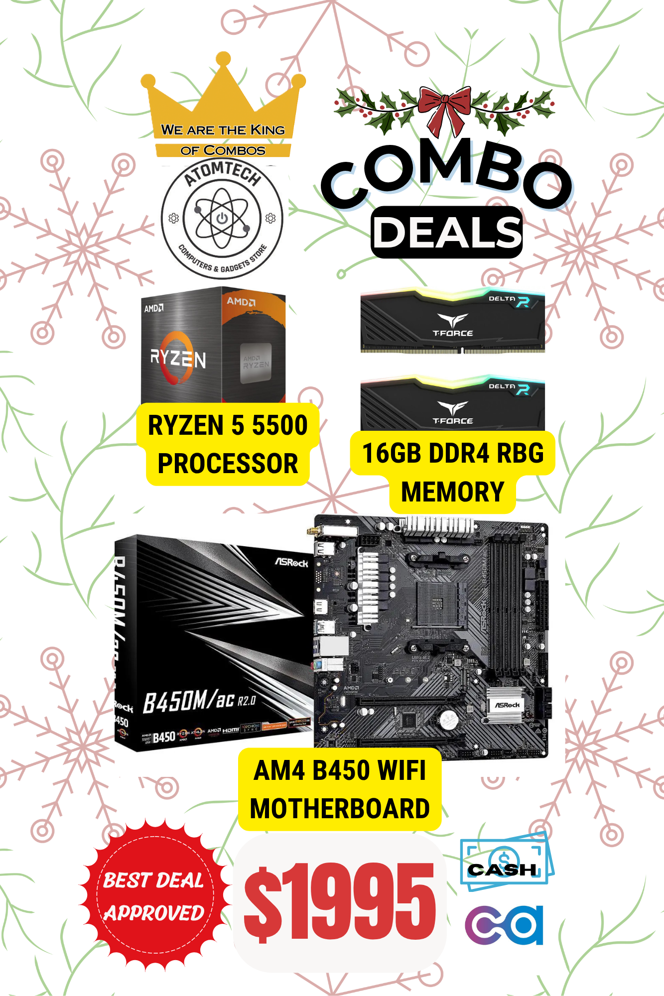 RYZEN 5 5500-B450M-AC-16GB-RBG-DDR4