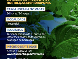 Curso de hidroponia da URI abre seleção de participantes em Santiago