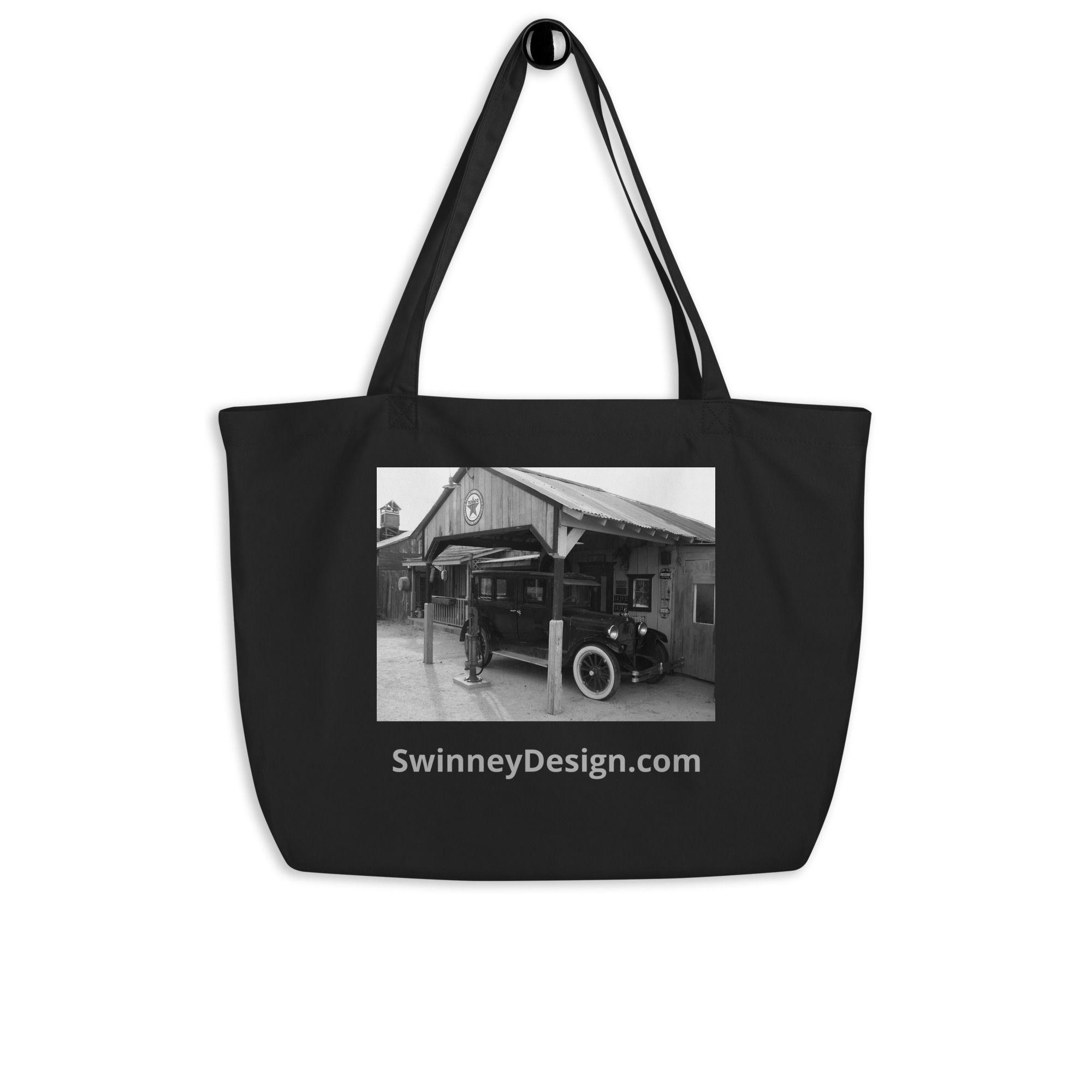 Vintage Gase Station Large Eco Tote Bag