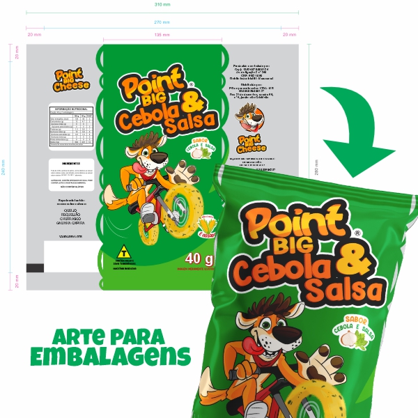 Criação de Arte para Embalagens Salgadinhos