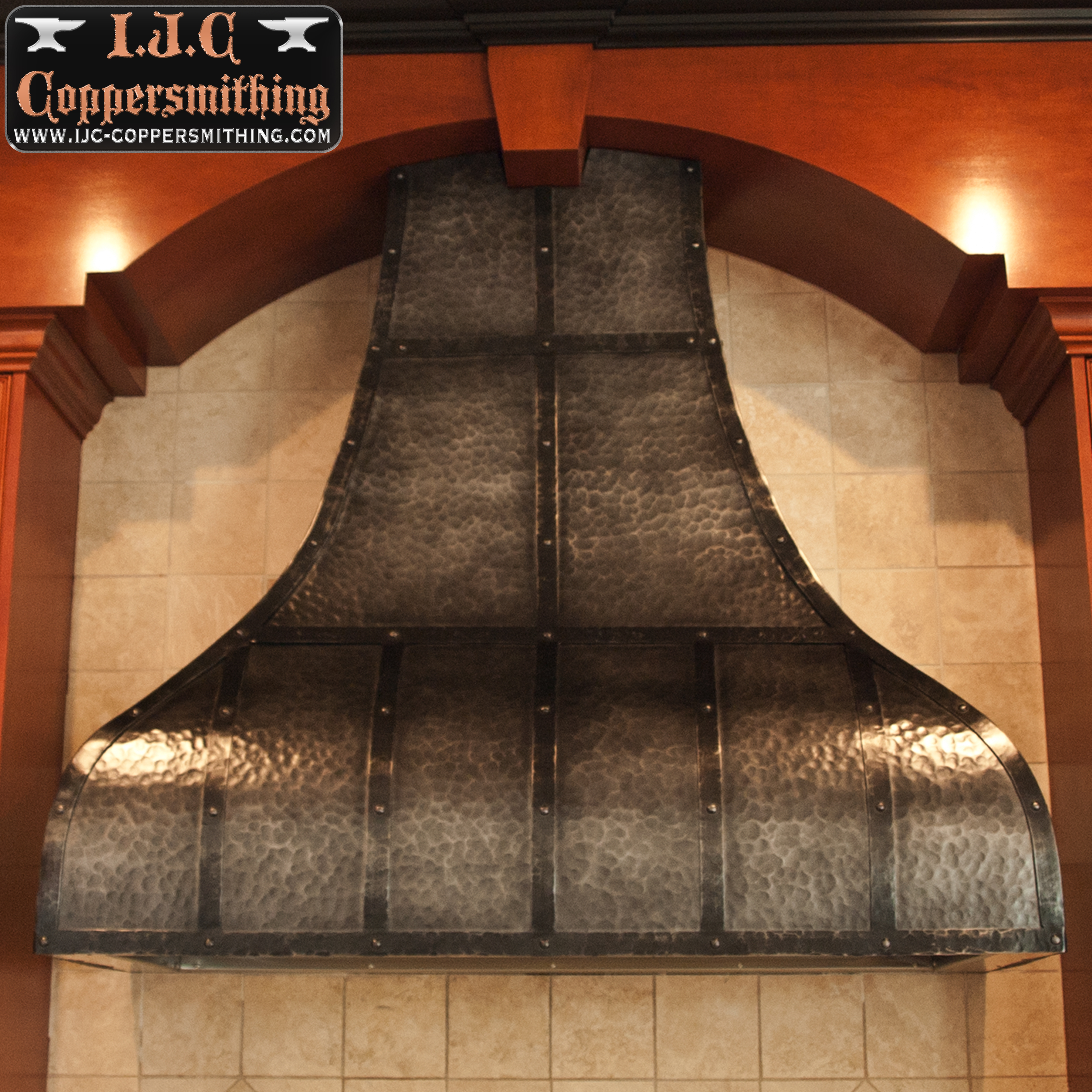 Blackened Hammered Range Hood