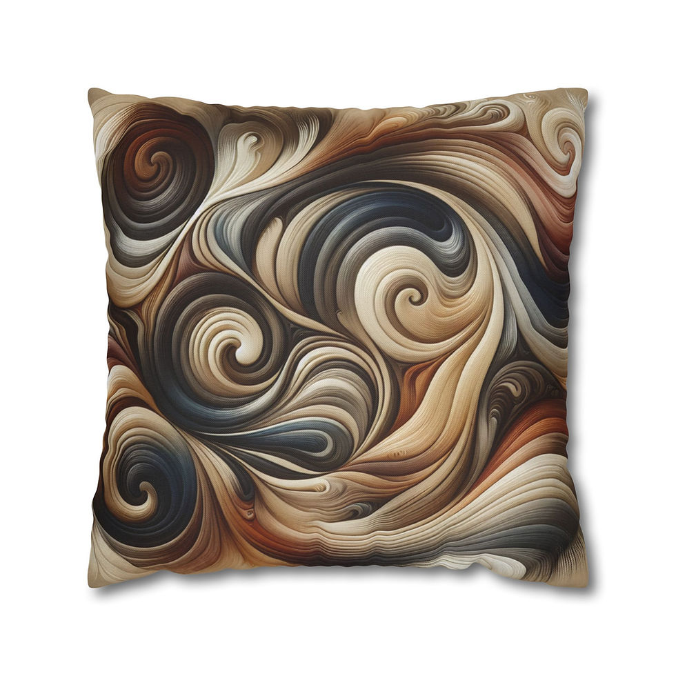 Thumbnail: Artistic Swirl Polyester Pillowcase – Decorative Cushion for Home & Cozy Spaces