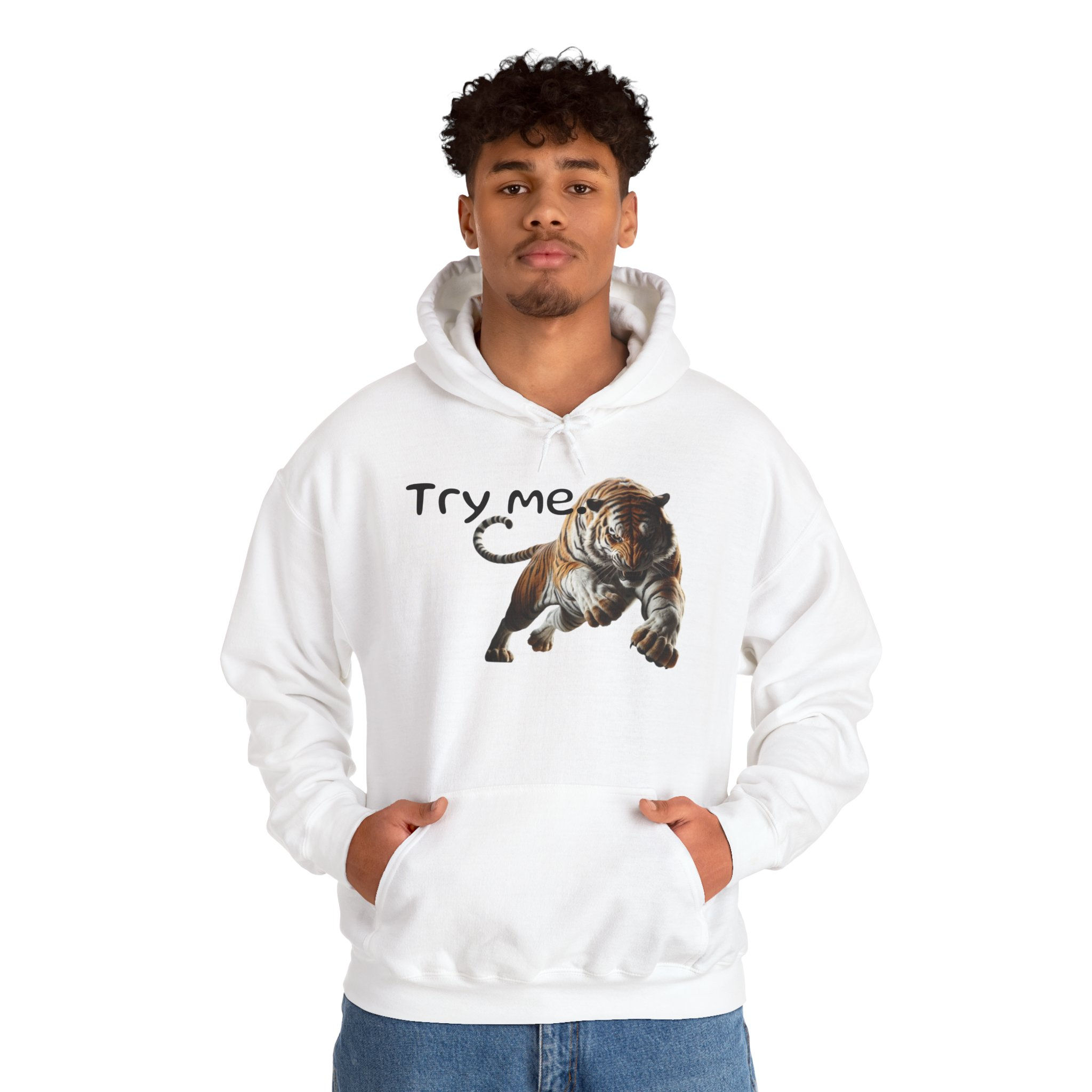 Tiger Hoodie (sizes: S-5X; colors: white, ash, black) - HG048