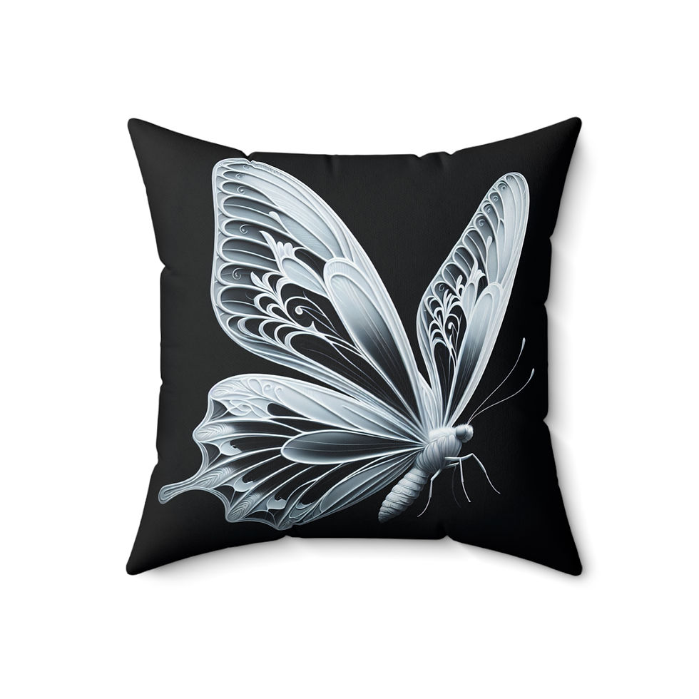 Thumbnail: Square Accent Pillow with Butterfly Cover