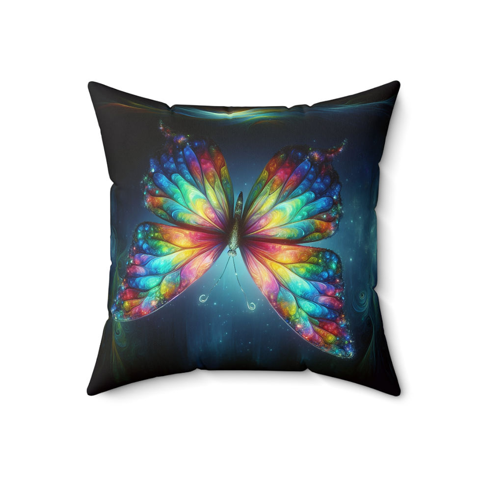Thumbnail: Square Accent Pillow with Butterfly Cover