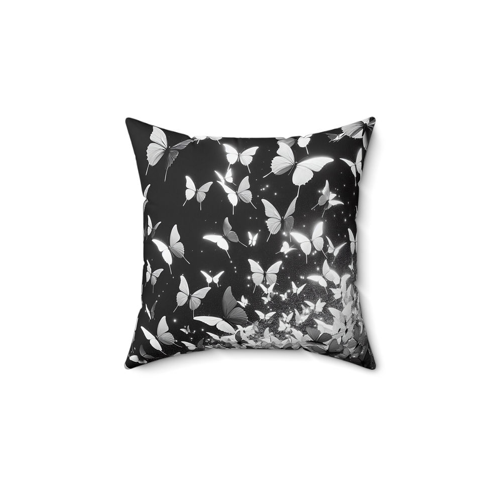 Square Accent Pillow with Butterfly Cover