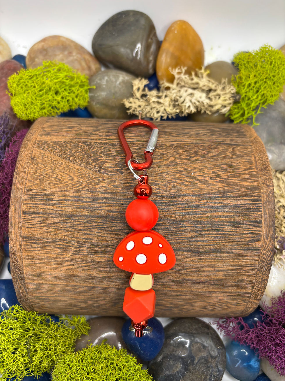 Thumbnail: Silicone Mushroom Lobster Clasp Keychain