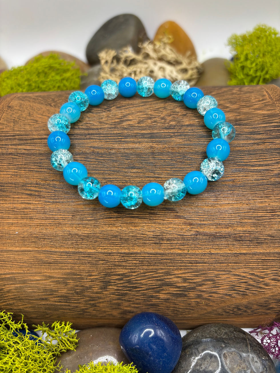 Thumbnail: Shades of Blue Glass Bead Bracelet