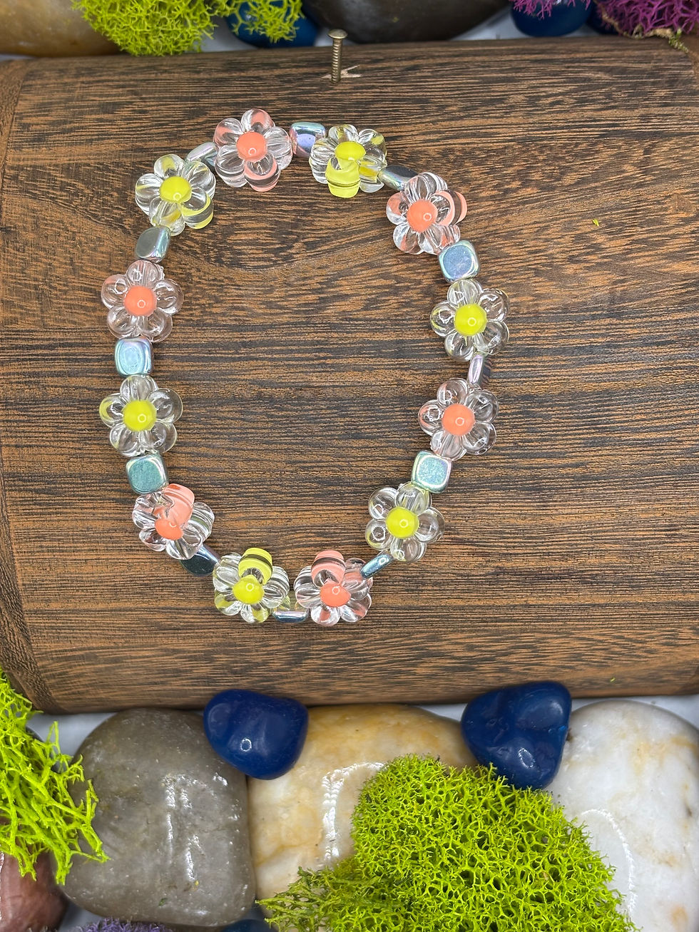 Thumbnail: Flower Acrylic Stretch Cord Bracelet
