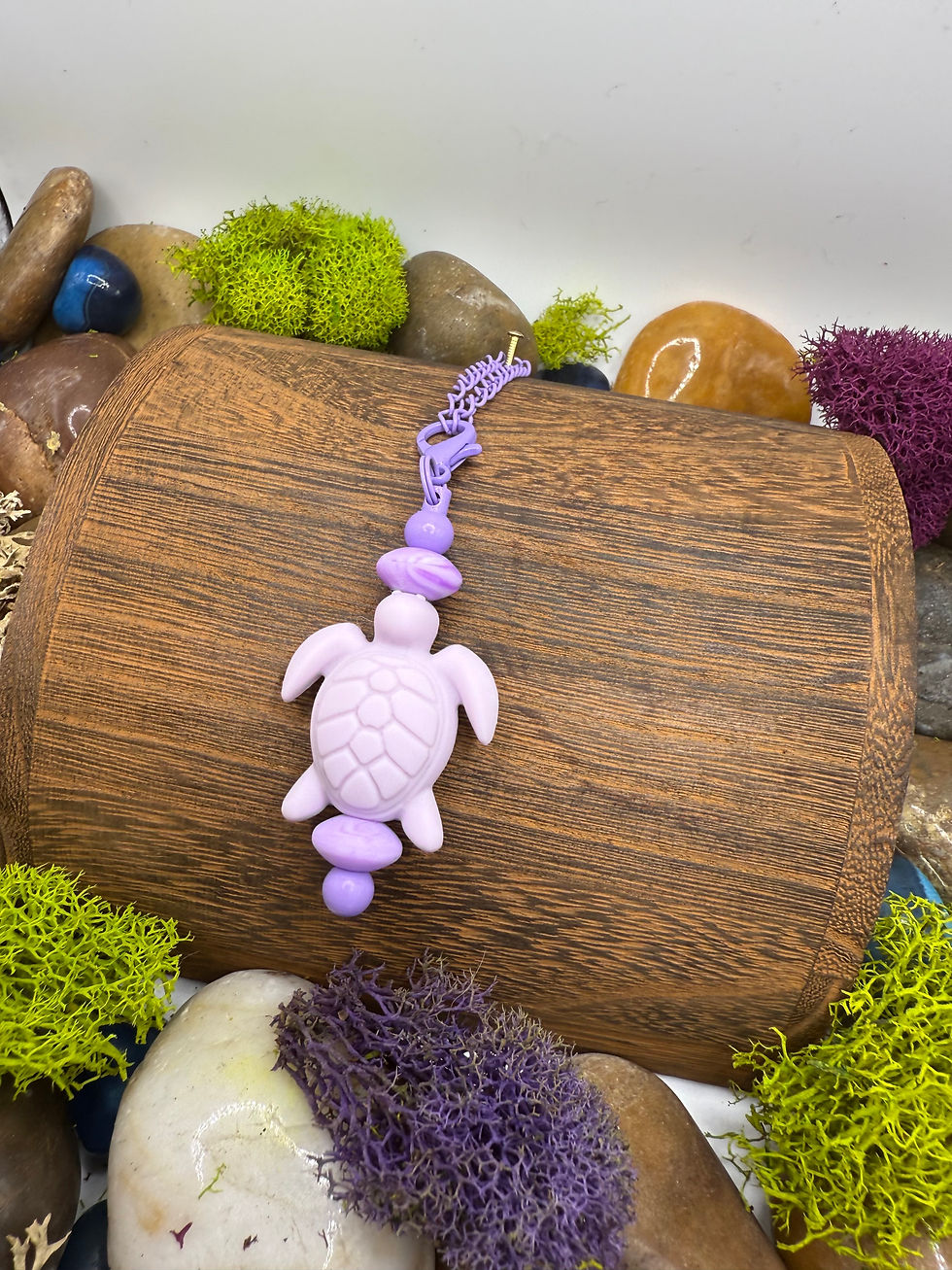 Thumbnail: Lavender Turtle Beadable Dangle Charm