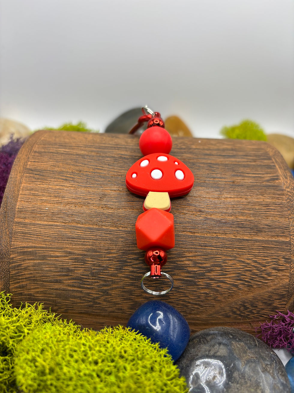 Thumbnail: Silicone Mushroom Lobster Clasp Keychain