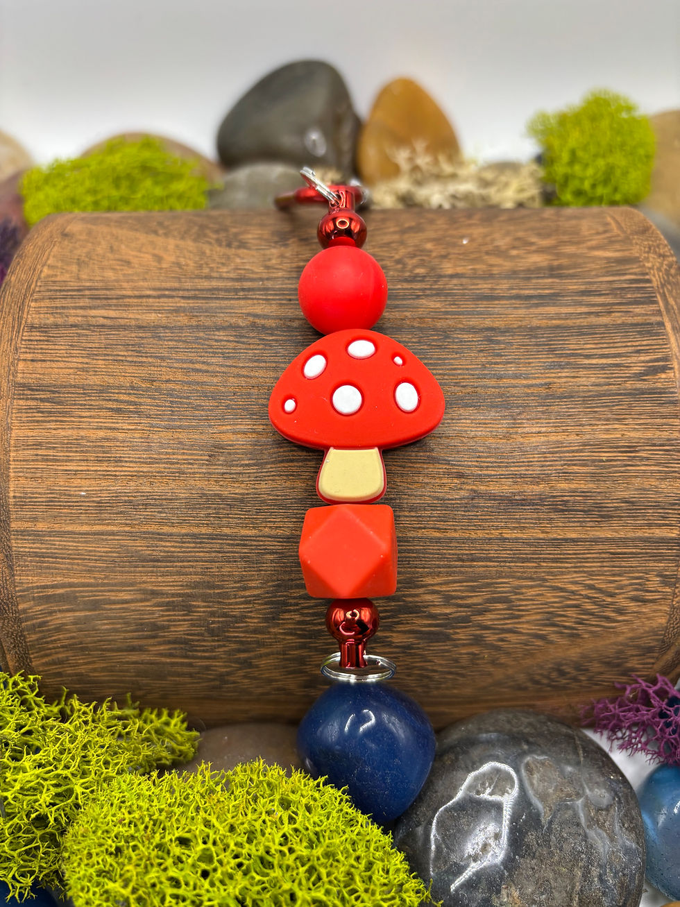 Thumbnail: Silicone Mushroom Lobster Clasp Keychain