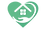 Empowered Living Logo. A green heart with a white hand surrounding a home inside of it.
