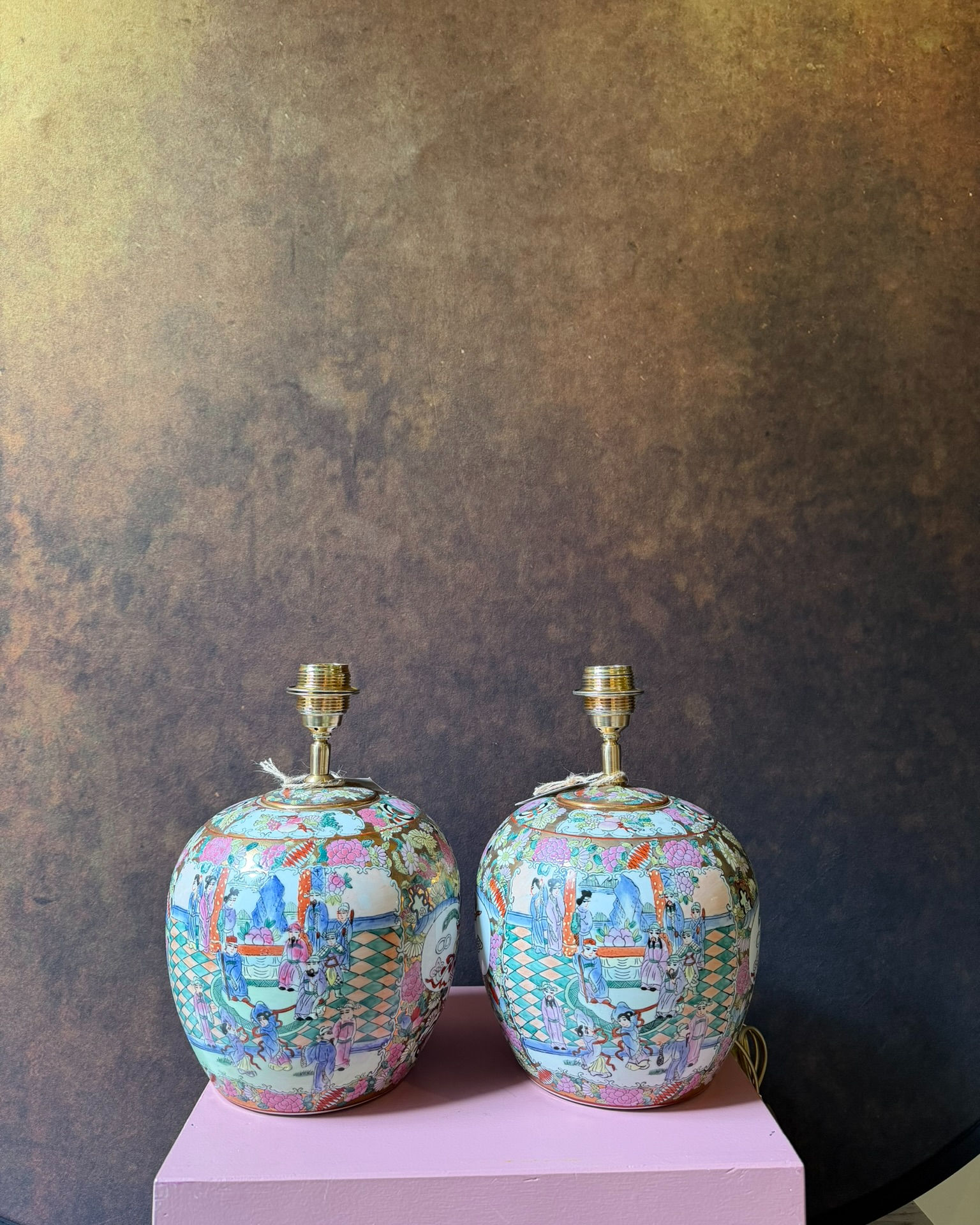 Famille Rose gemberpot lamp