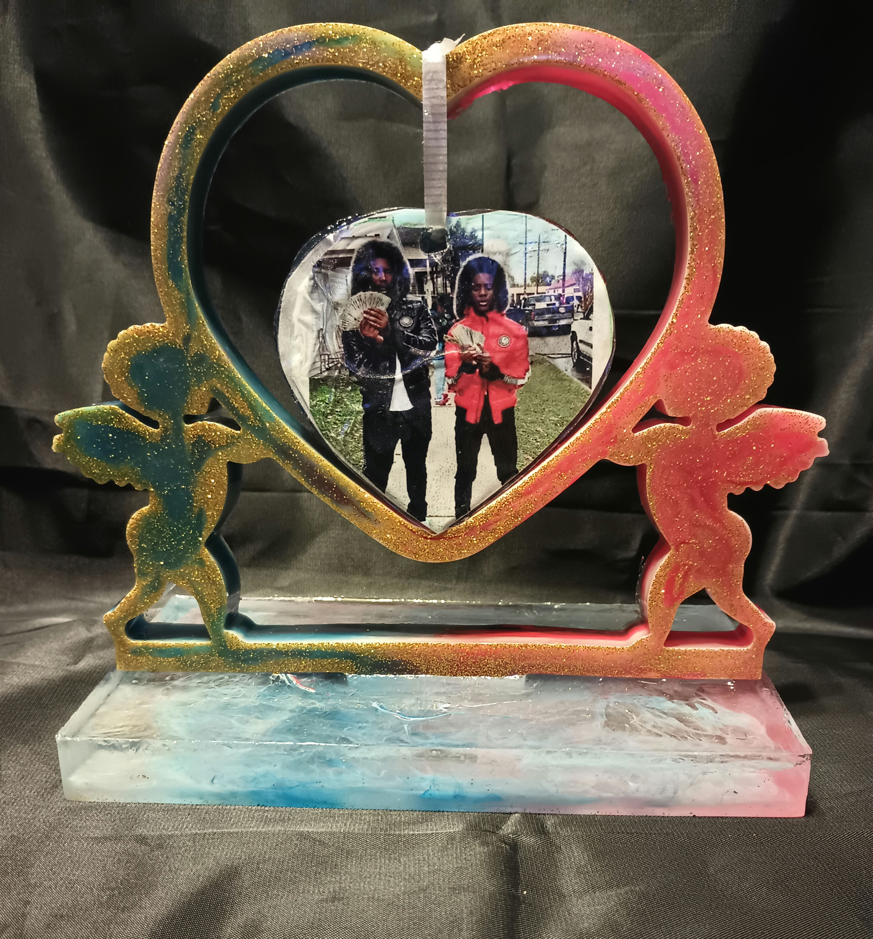 Custom heart Epoxy mix resin mold keepsake 