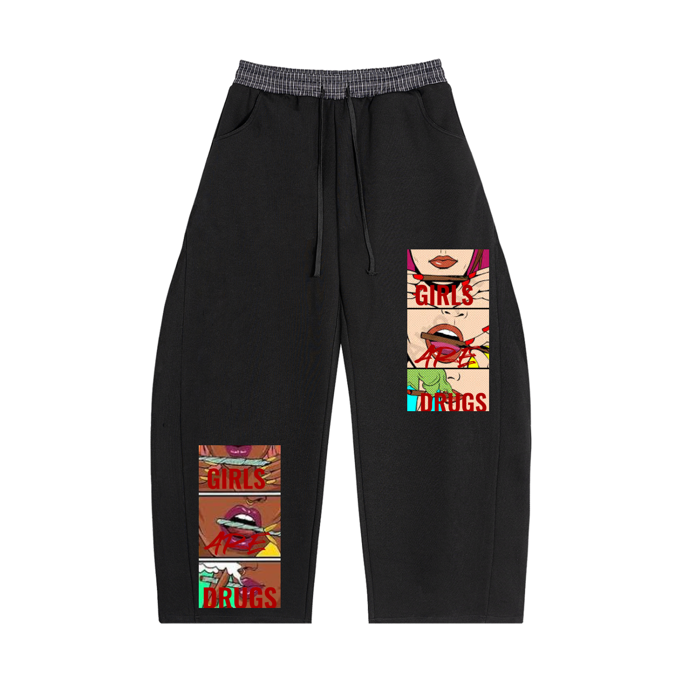 G.AD Plaid Waistband Barrel Sweatpants