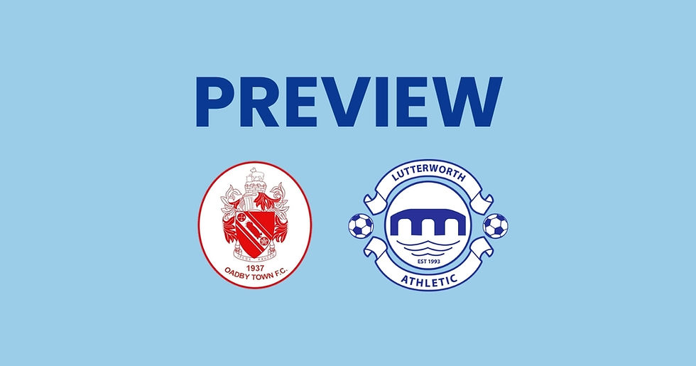 Lutterworth Athletic travel to GNG Oadby Town on Bank Holiday Monday 31st August 2026, with kick-off at 3pm at Riverside Football Ground.