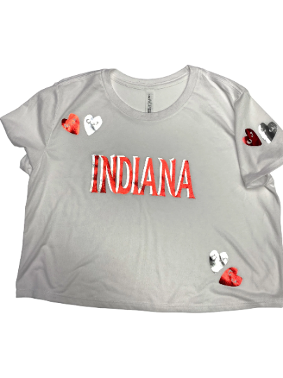 Thumbnail: Heart College Foil Design Crop Top