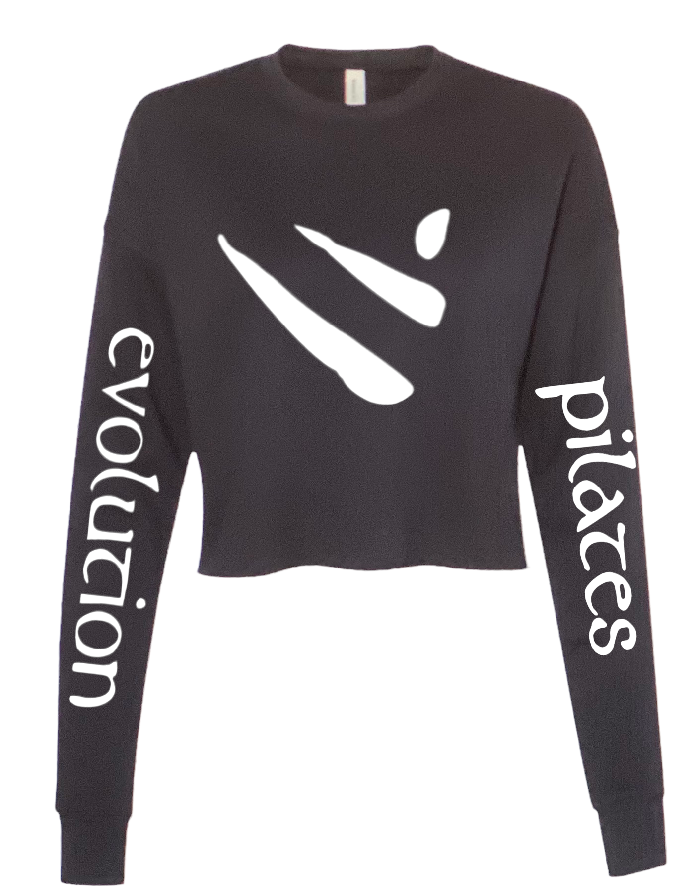 Women's Black Crop Crew Fleece (Bella and Canvas)