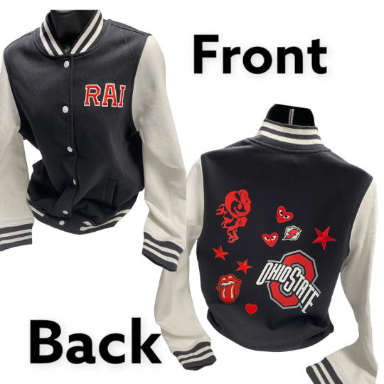 Personalized Ladies Fleece Letterman Jacket
