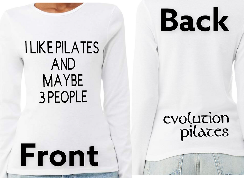 Thumbnail: White Micro Ribbed Long Sleeve w/assorted Pilates sayings (Bella and Can