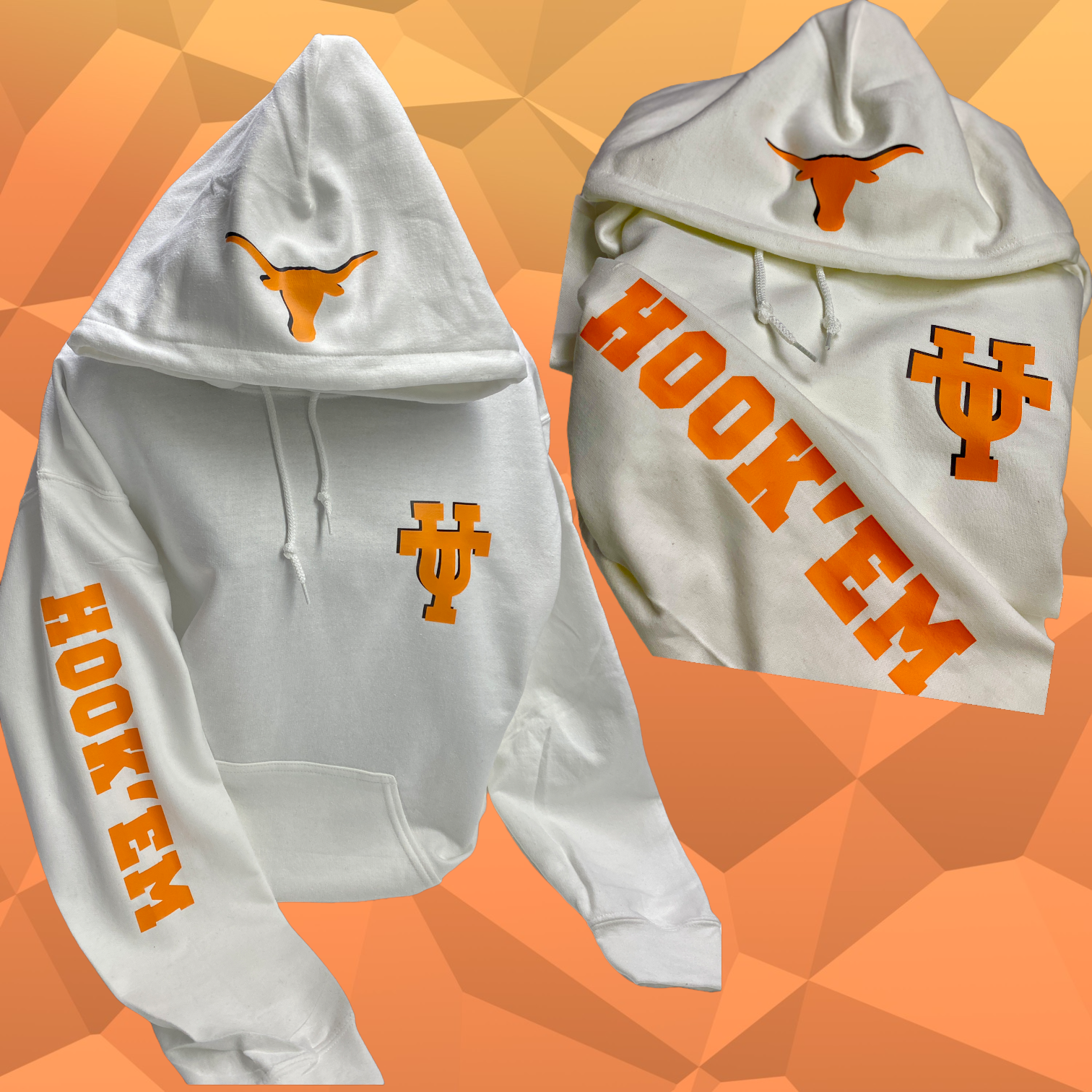 Trio College Design Adult White Hoodie Sweatshirt