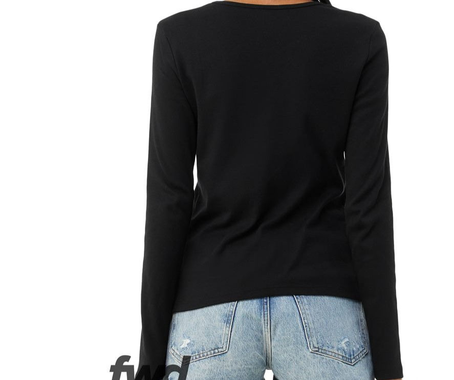 Thumbnail: Black Micro Ribbed Long Sleeve w/assorted Pilates sayings (Bella and Can