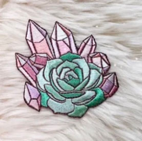Crystal & Succulent Iron On Patch